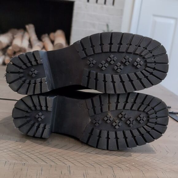 Boden Black Leather Heeled Chelsea Boots Chunky Block Heel Sz 41 - Picture 9 of 12